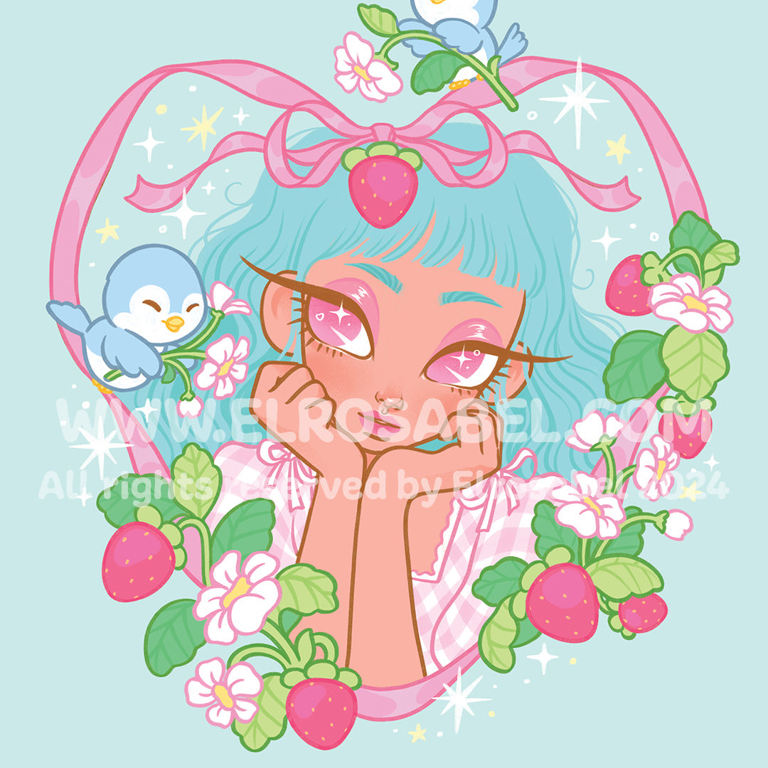 Strawberry Muse - Postcard Print