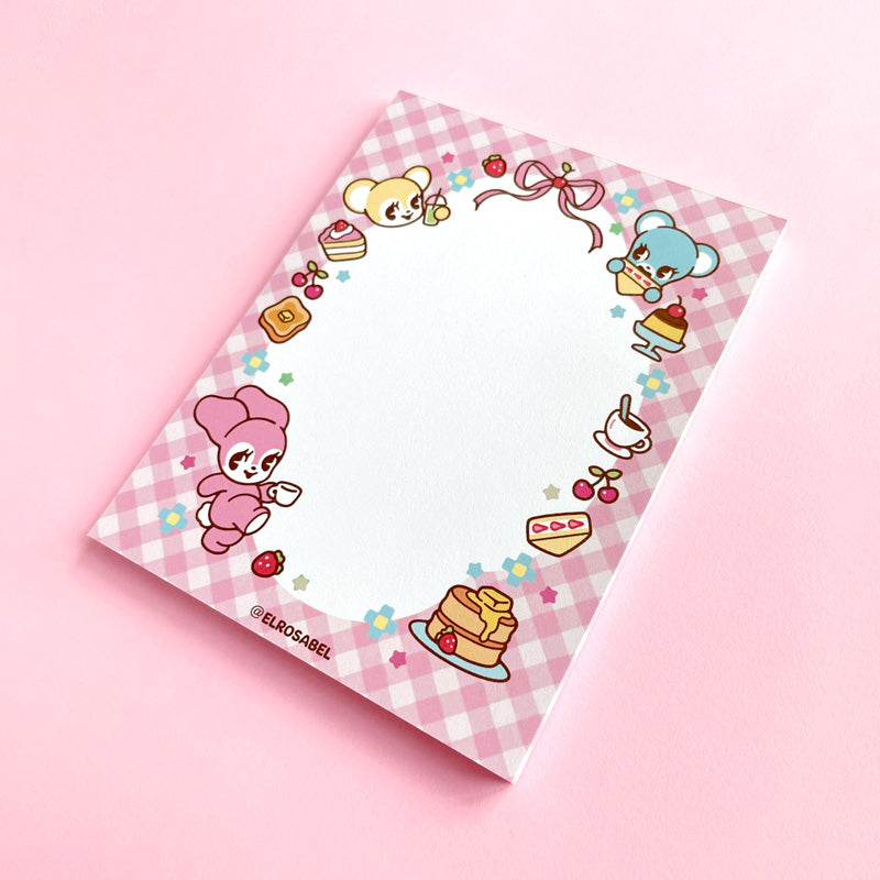 Hoppins Pink Gingham Notepad
