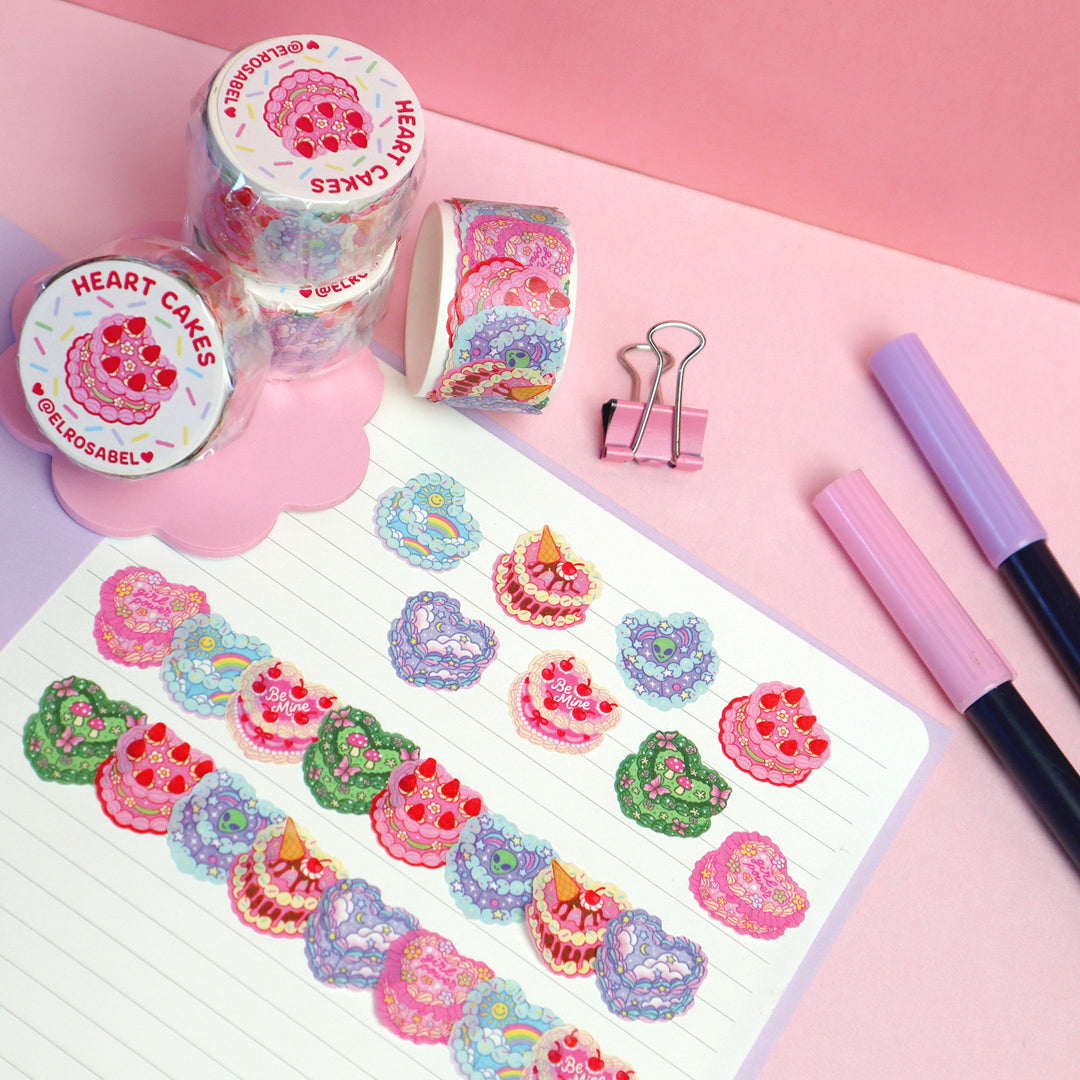 Heart Cakes Washi Stickers
