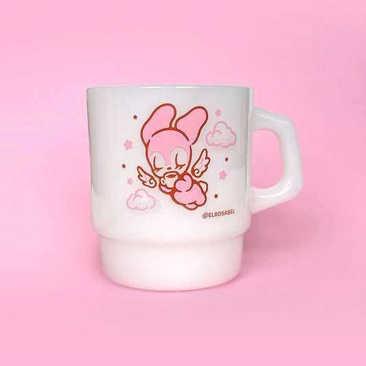 'Heaven In A Cup' Milk Glass Mug