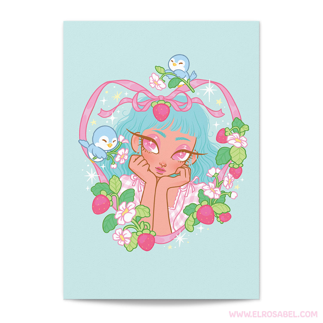 Strawberry Muse - Postcard Print