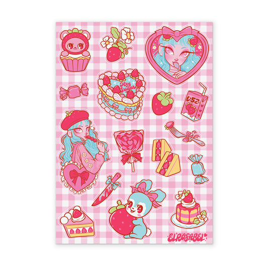 Strawberry Sweets Sticker Sheet