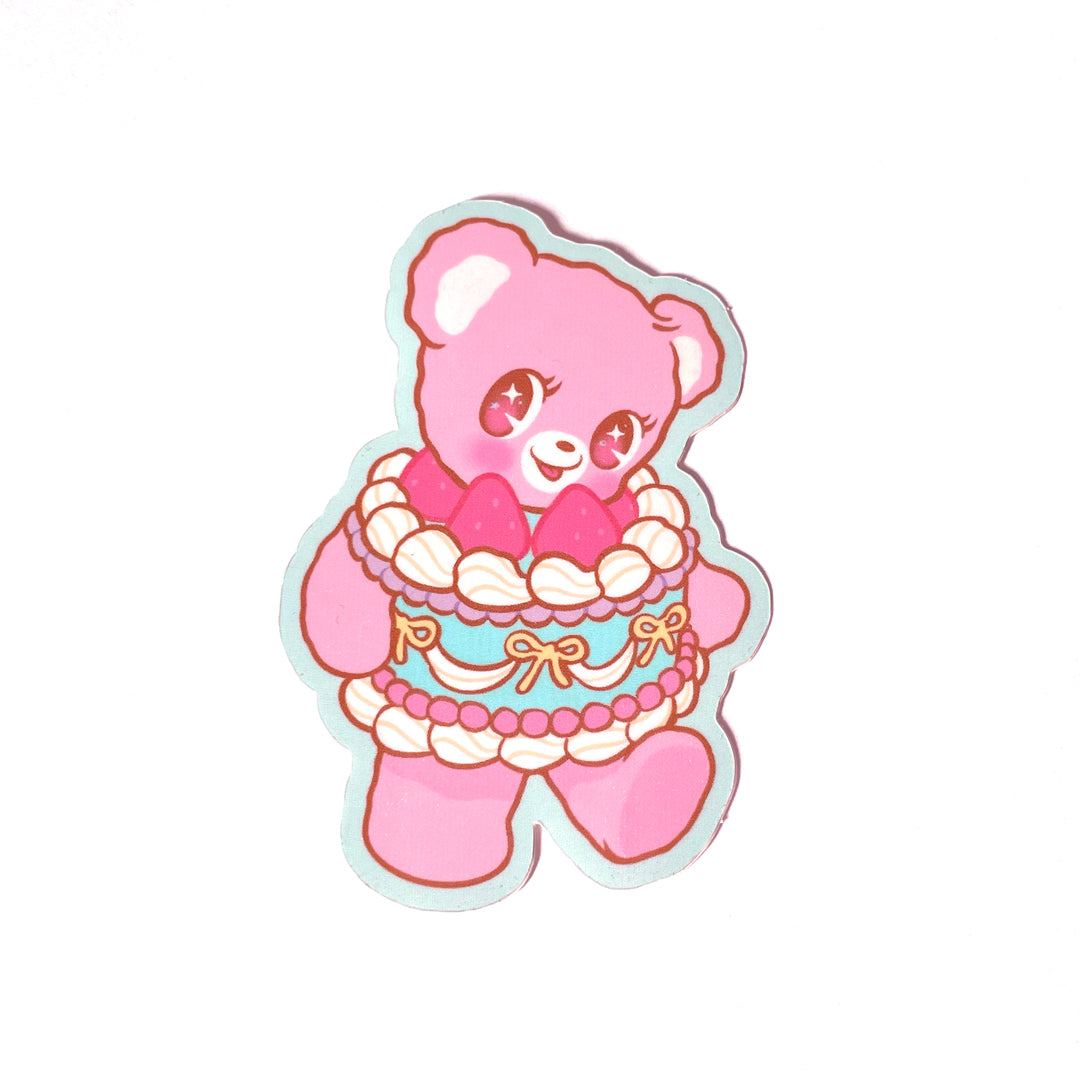 Strawberry Cake Bear Sticker