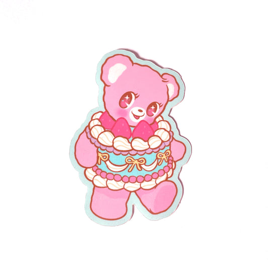 Strawberry Cake Bear Sticker