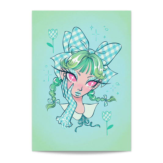 Gingham Girl - Postcard Print