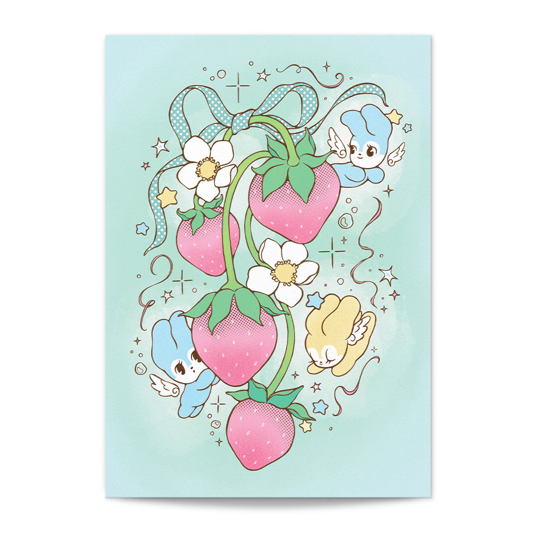 Strawberry Angels - Postcard Print