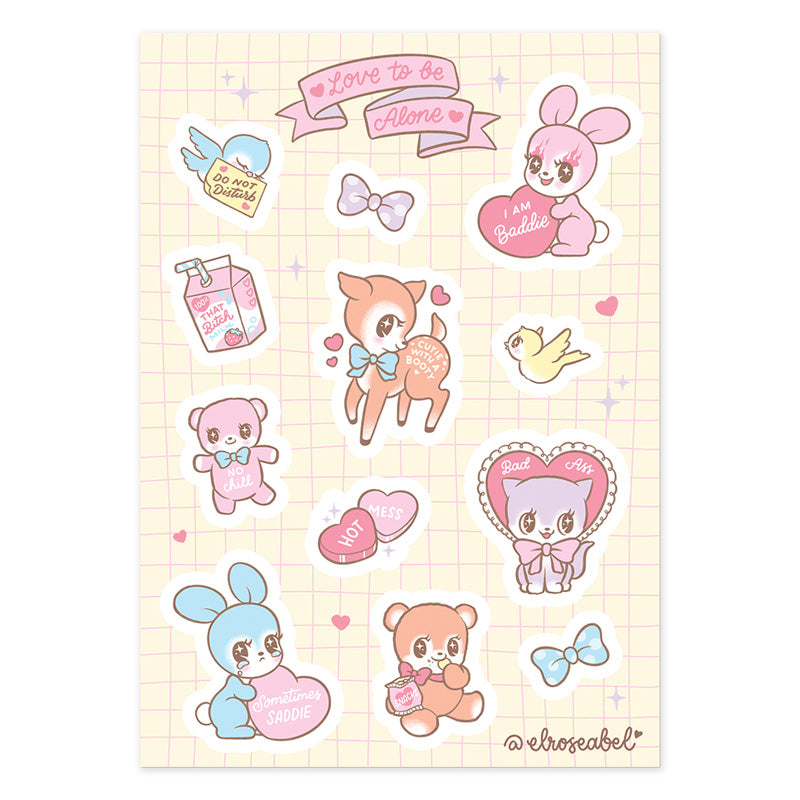 Love To Be Alone Sticker Sheet